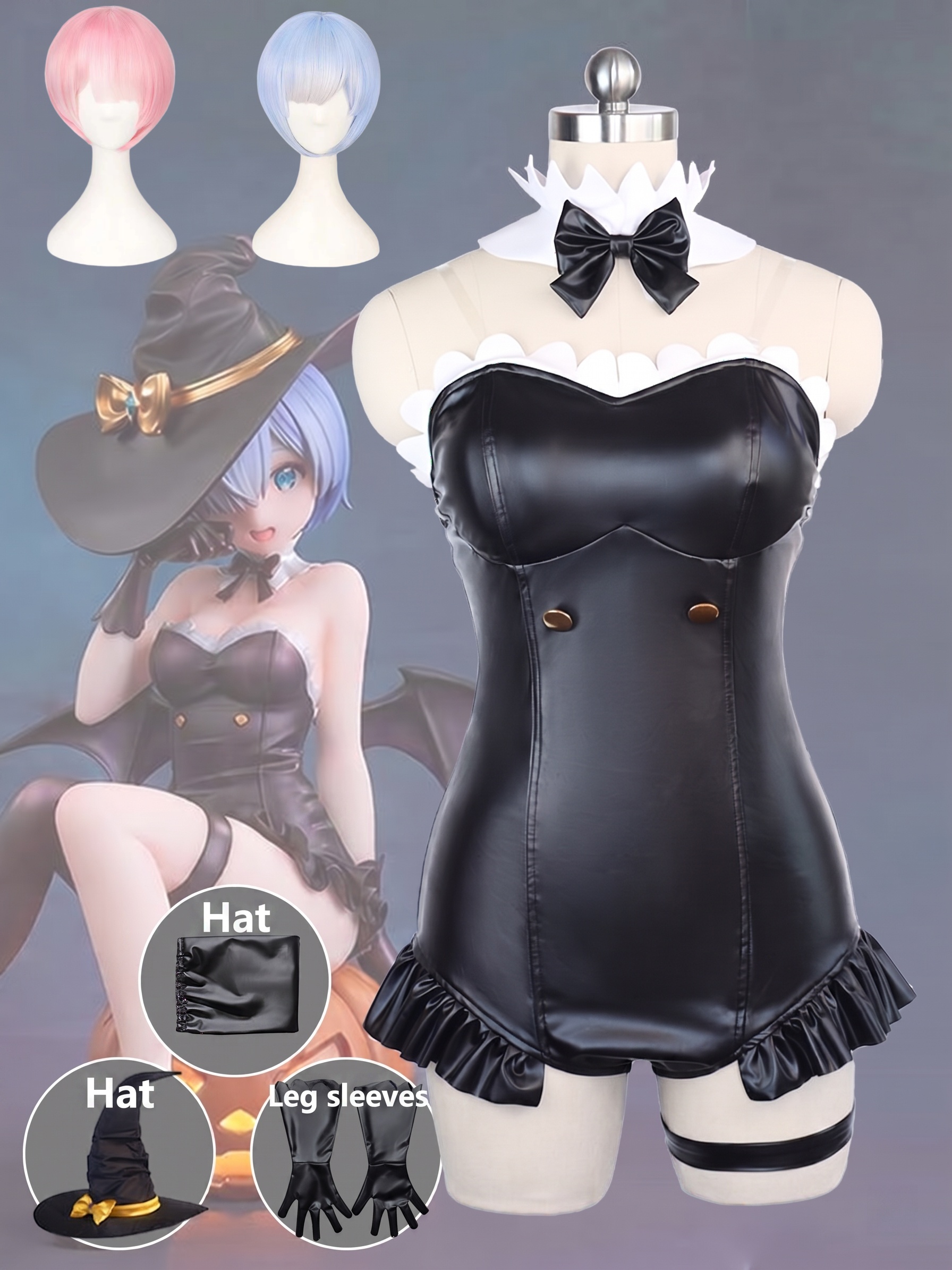 Women'S Fashion Gloves - Re:Zero Rem Cosplay Costume Magical Witch