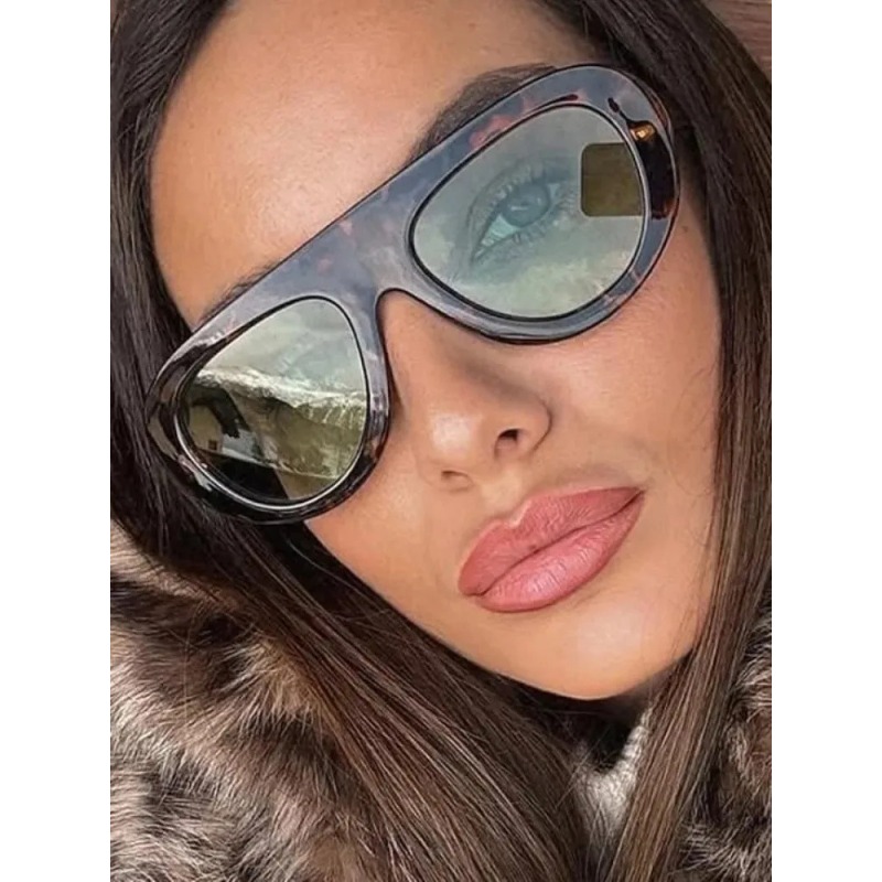 Women'S Fashion Eyeglasses - Y2K Retro Round Sunglasses Trendy Leopard