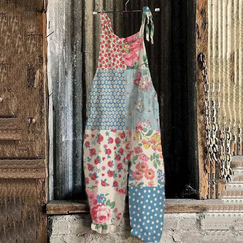 Women'S Fashion Overalls - Suspenders Jumpsuits Women Print One Piece