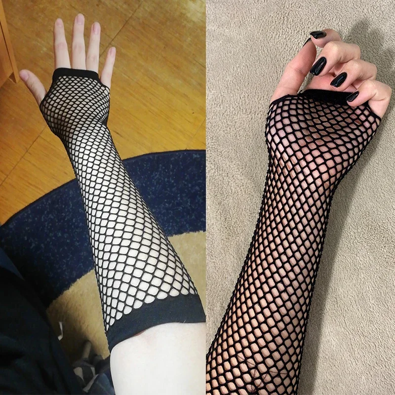 Women'S Fashion Gloves - Women Fashion Neon Fishnet Fingerless Long