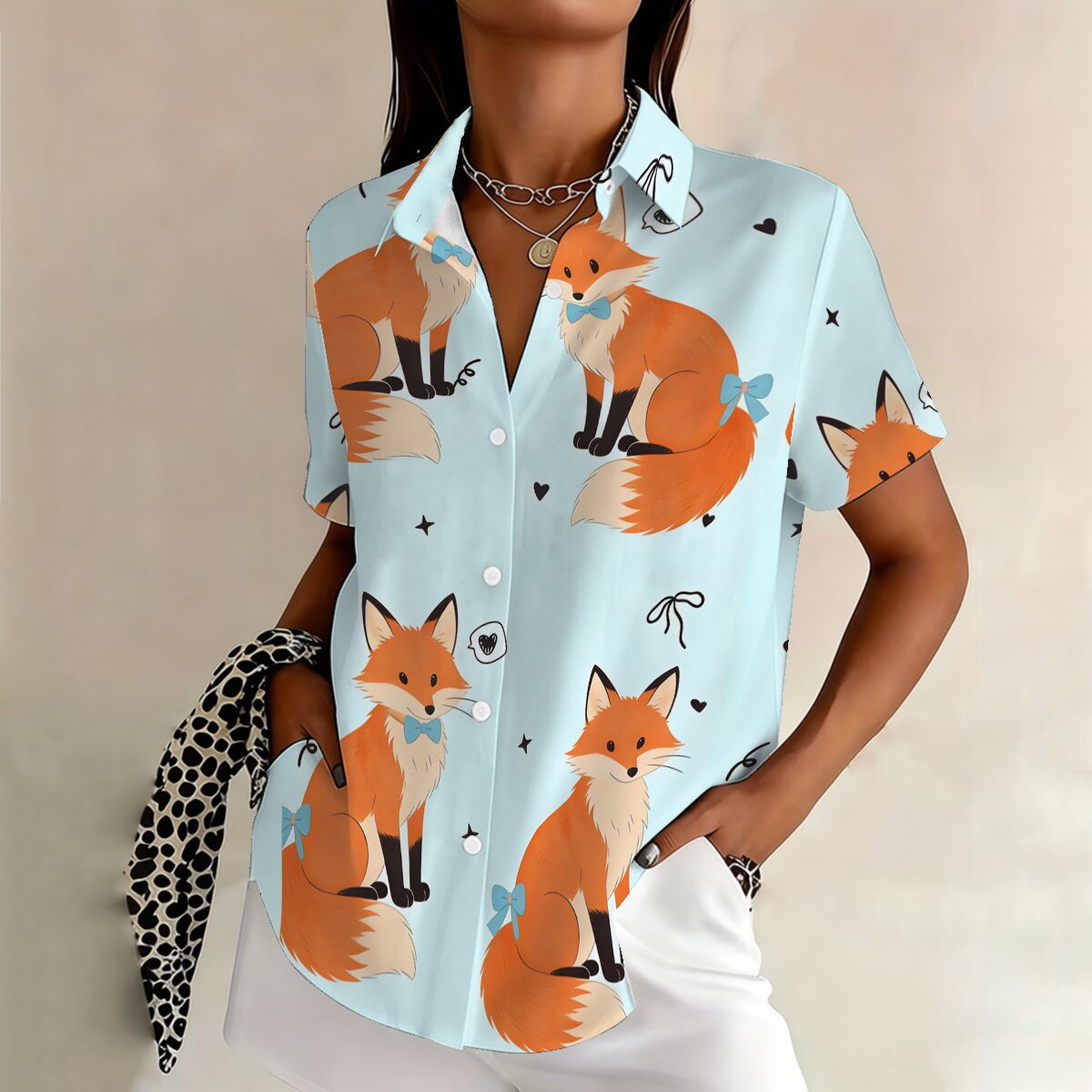 Women Fashion Fun - Summer women's short-sleeve shirt, fun and