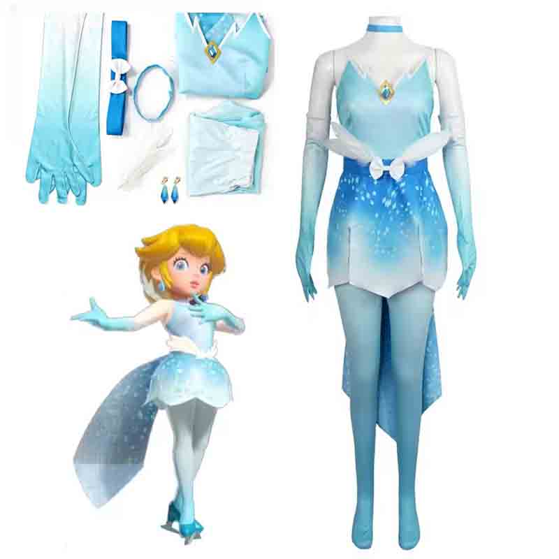 Women Queen Fashion - Princess Peach Toadstool Dress Fashion Cosplay