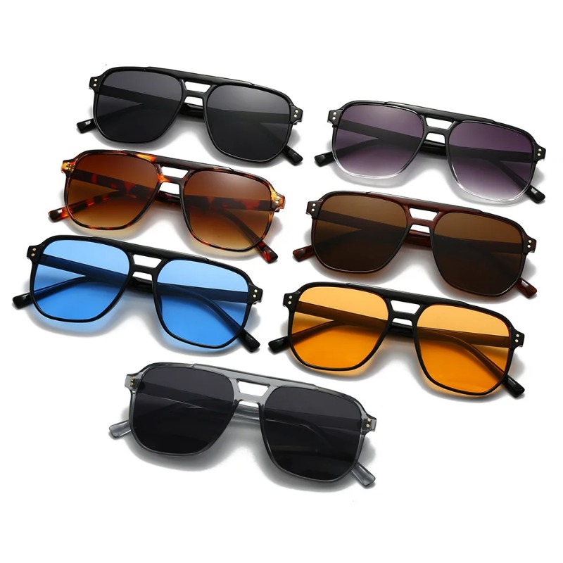 Women'S Fashion Eyeglasses - Vintage Men Women Double Bridges Sunglasses