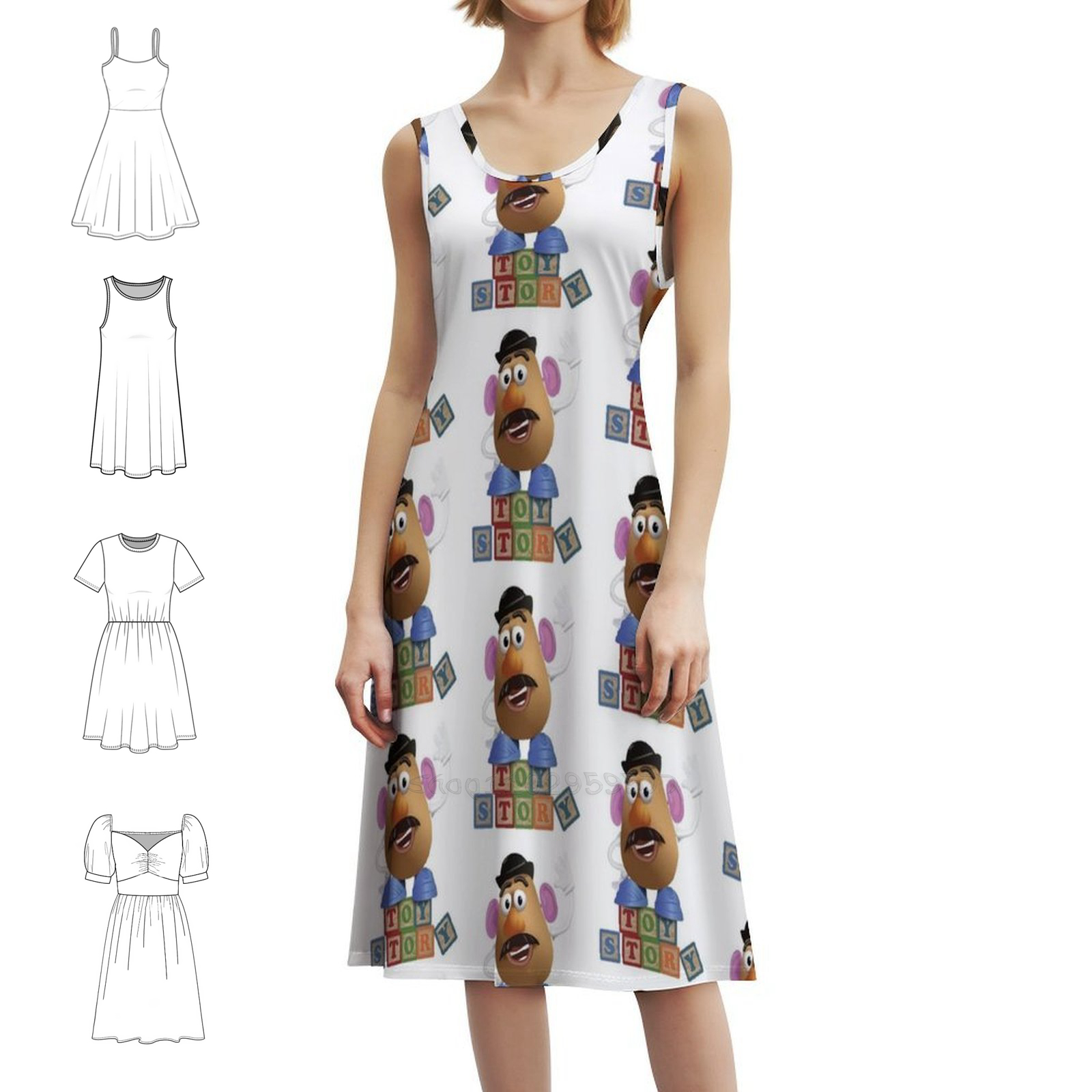 Women Fashion Gown - Mr Potato Head Alternative Movie Boho