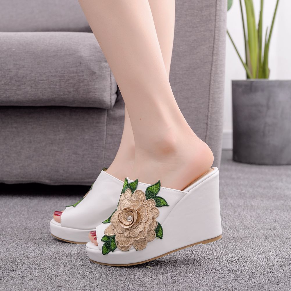 Women Queen Fashion - Womens Flower Open Toe Fashion Slip
