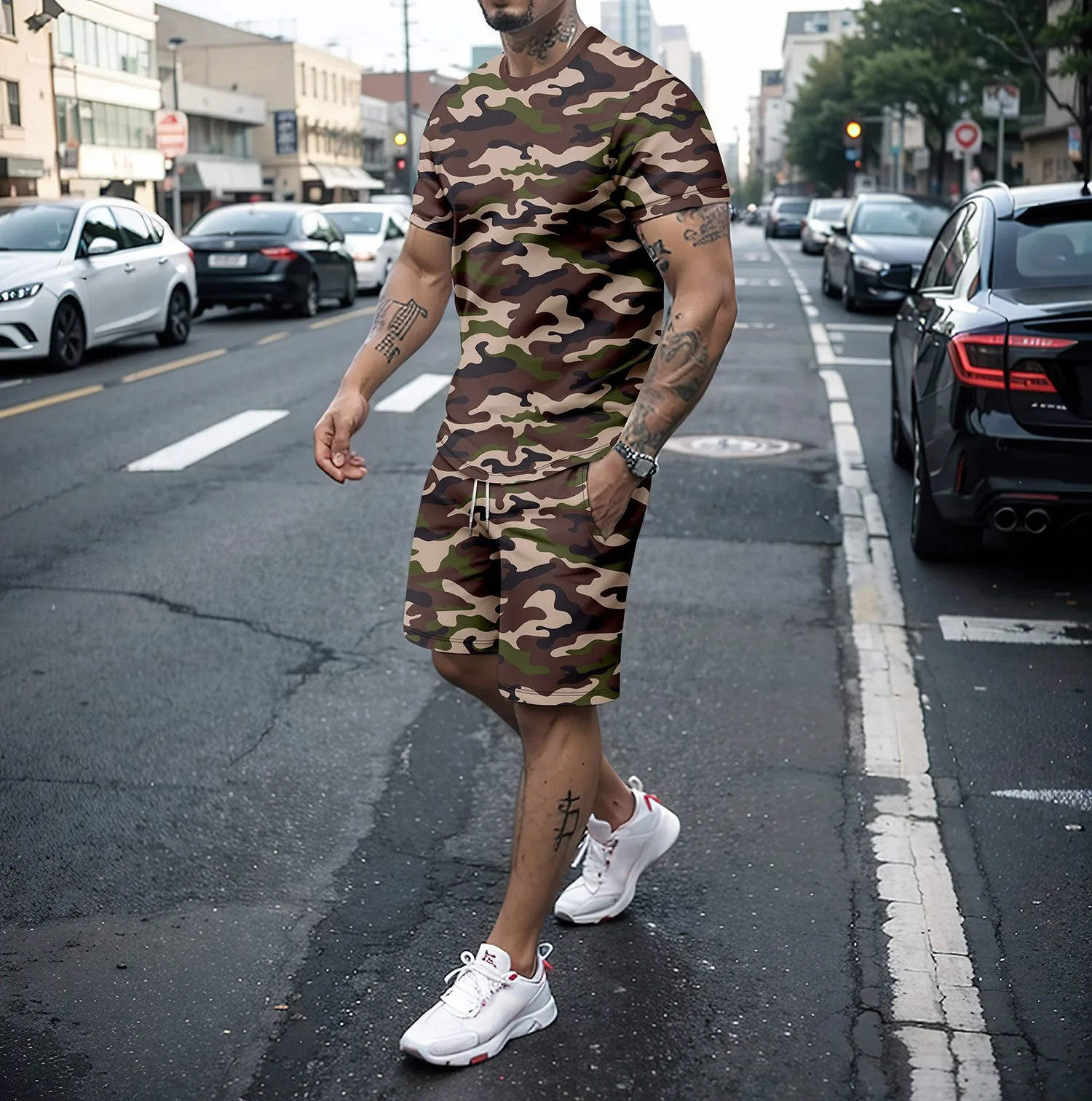 Women Fashion Images - Camouflage Outdoor Tracksuits 3D Print Men's
