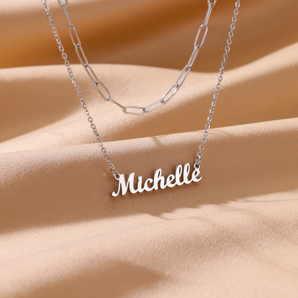 Women Fashion Names - Custom Double-layer Name Necklace For Women
