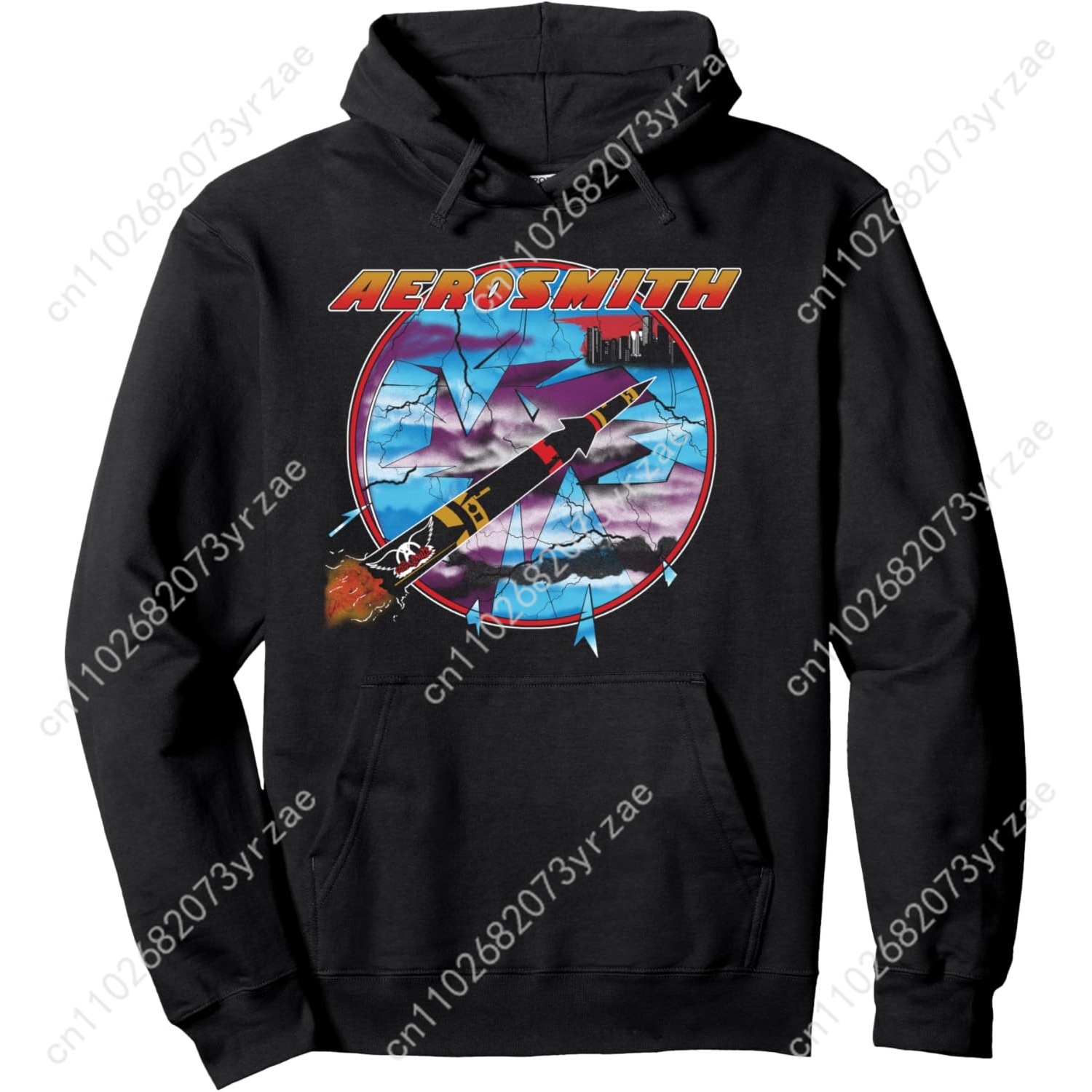 Women'S Fashion Sweatshirts - Retro Hoodie Aerosmith Jaded Pullover Hoodie