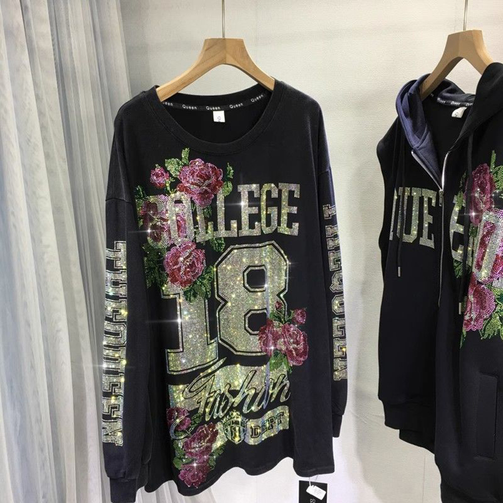Women'S Fashion Sweatshirts - Plus Size Sweatshirts Black Top Spring
