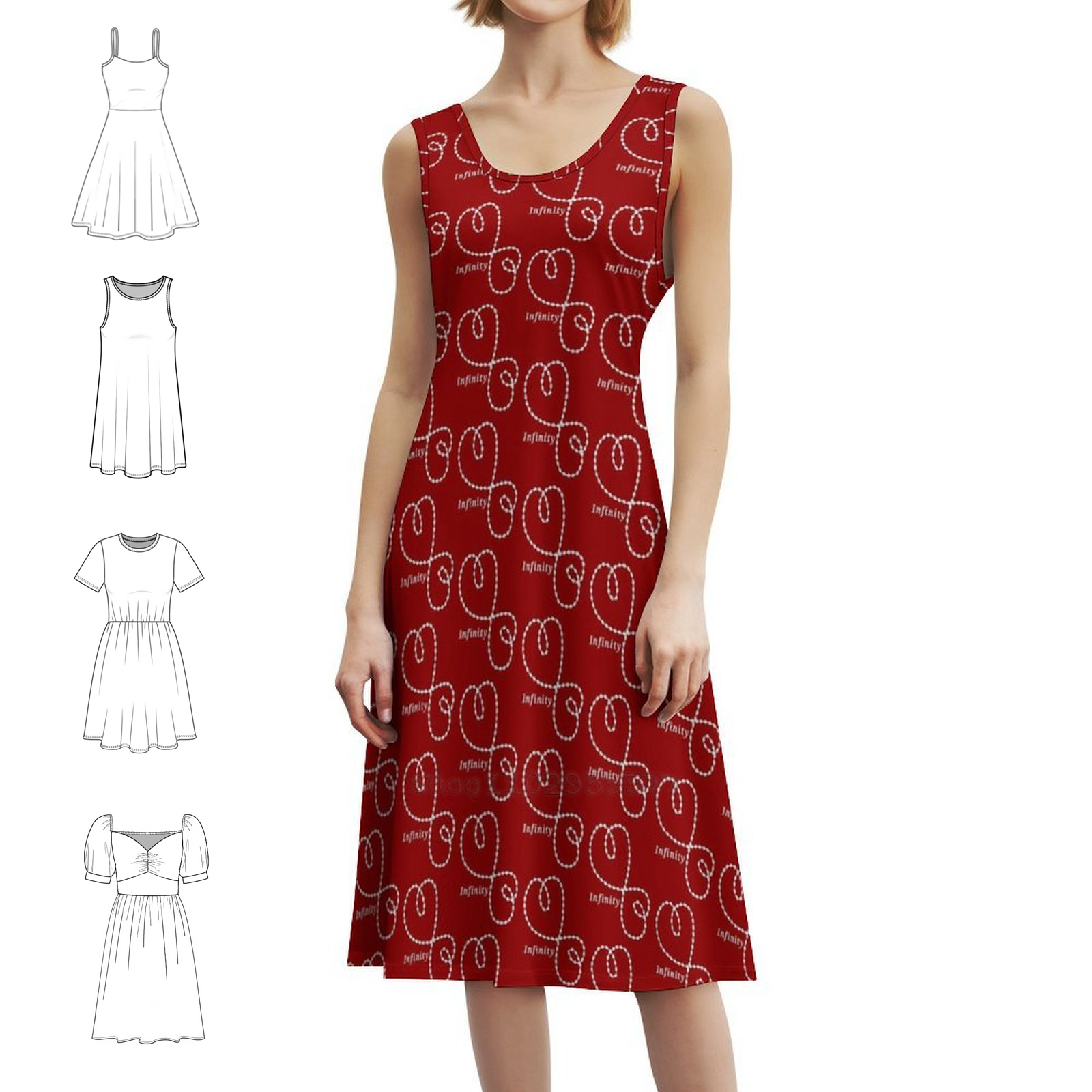 Women Fashion Gown - Infinity Love Boho Chic Dress Elegant