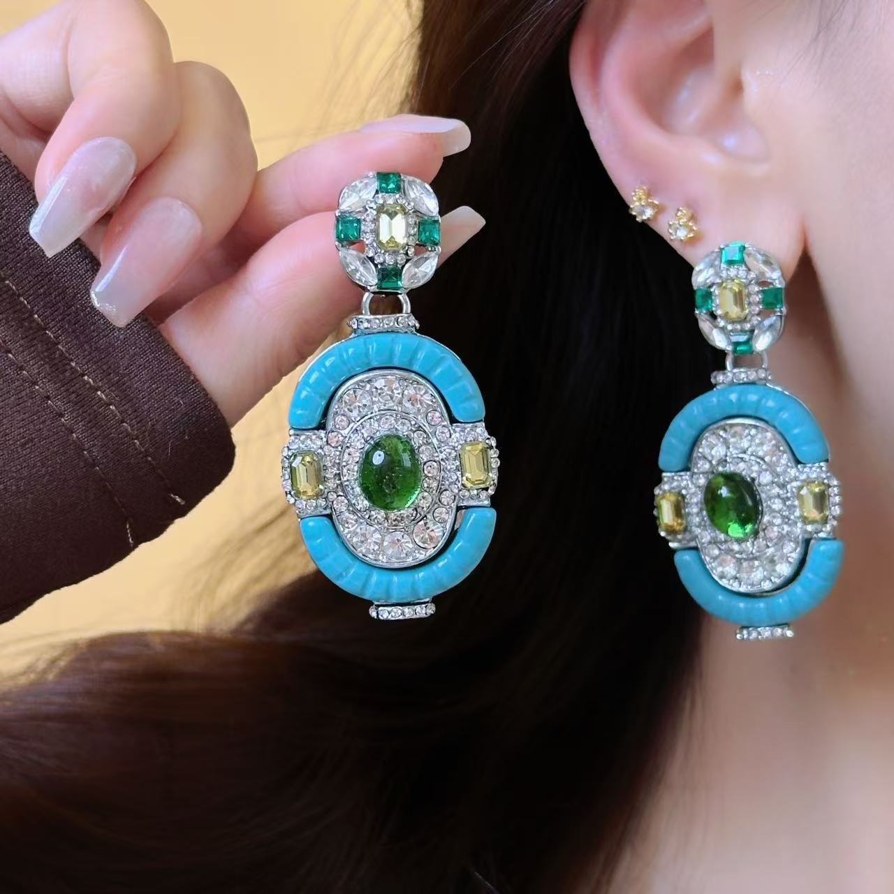 Vintage Turquoise Emerald Silv - Women'S Fashion Victorian Era のレビューと価格