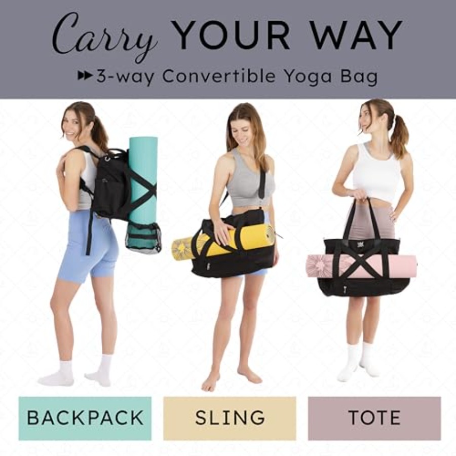 Yoga Mat Bag 4-in-1 Backpack,  - Canvas Tote Bag のレビューと価格