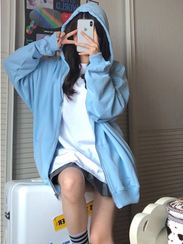 Oversized Hooded Sweatshirts K - Women'S Fashion Zip Hoodie のレビューと価格