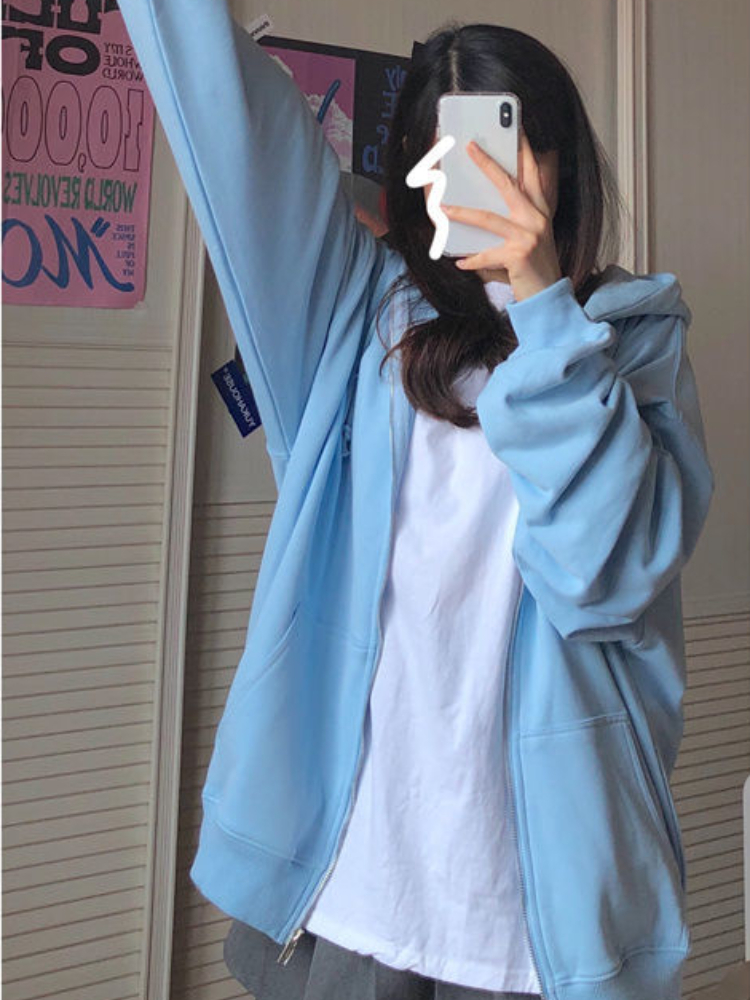 Oversized Hooded Sweatshirts K - Women'S Fashion Zip Hoodie のレビューと価格
