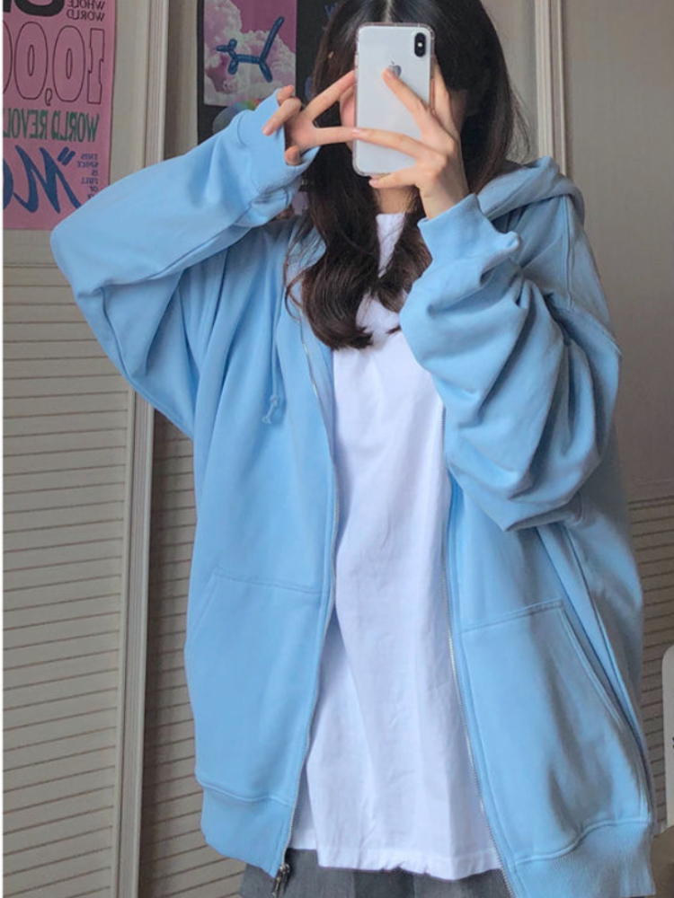 Oversized Hooded Sweatshirts K - Women'S Fashion Zip Hoodie のレビューと価格