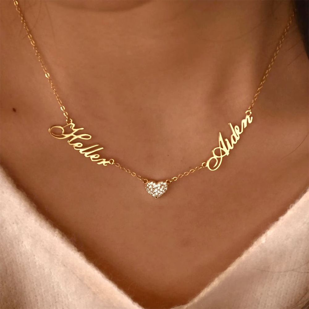 Custom Two Name Necklace For W - Women Fashion Names のレビューと価格