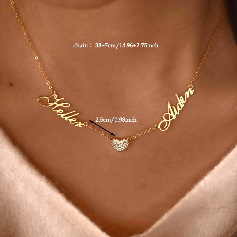 Custom Two Name Necklace For W - Women Fashion Names のレビューと価格