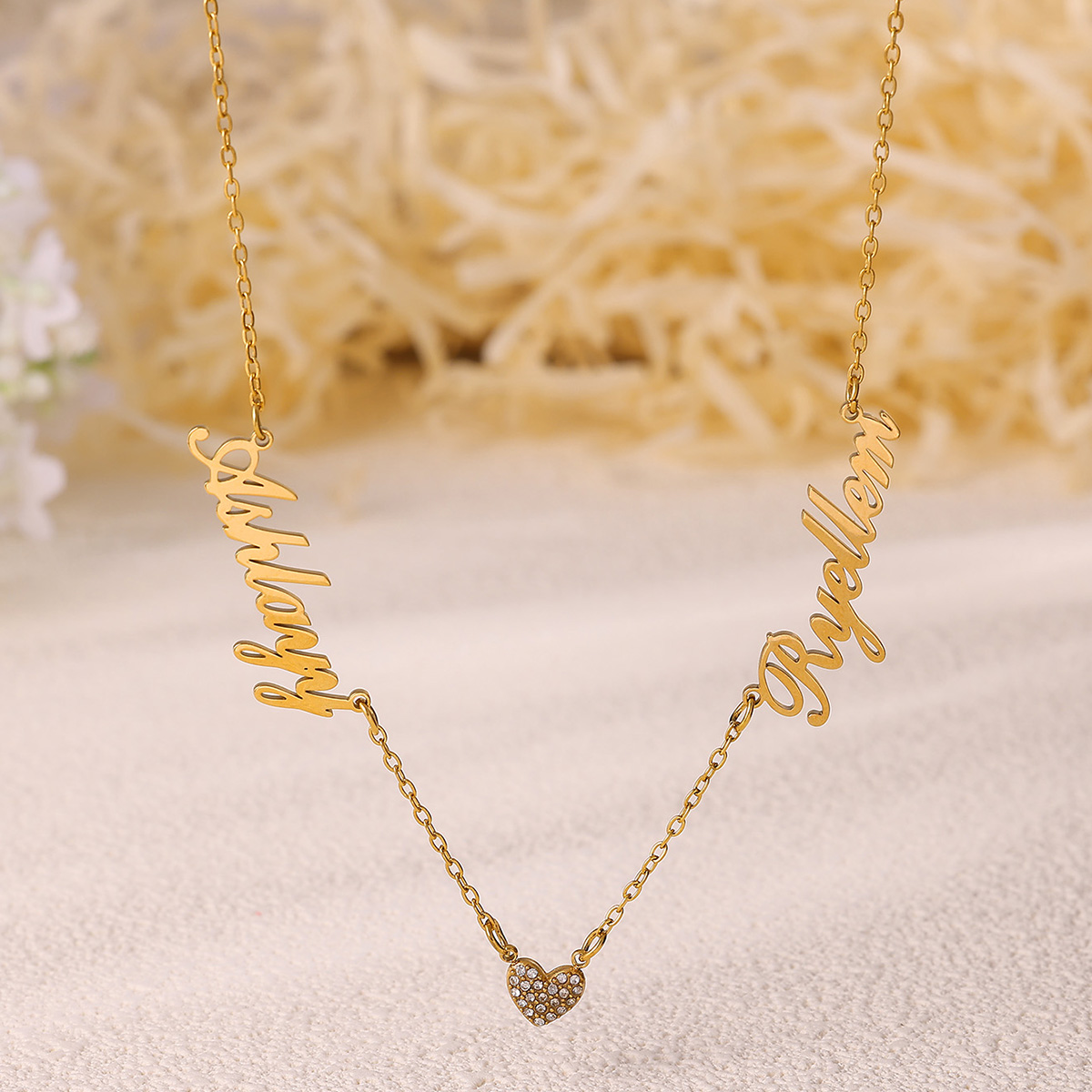 Custom Two Name Necklace For W - Women Fashion Names のレビューと価格