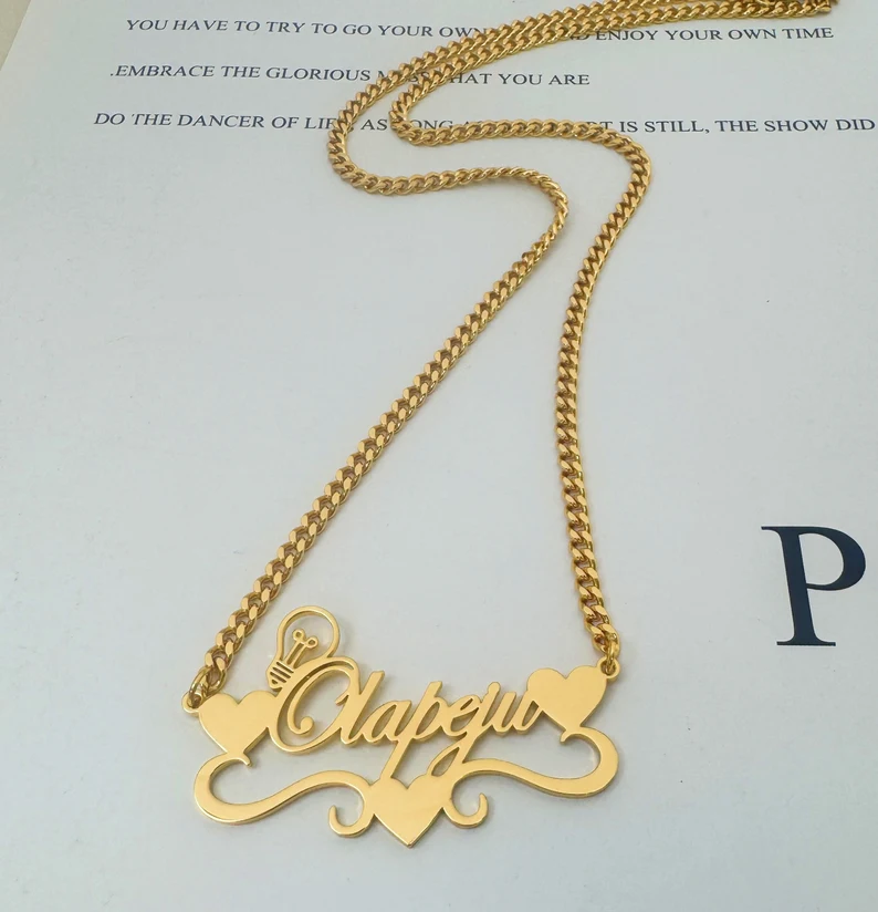 Handcrafted Gold Color Name Ne - Women Fashion Names のレビューと価格