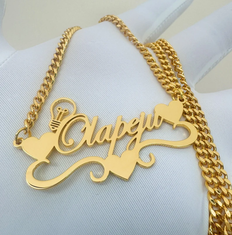 Handcrafted Gold Color Name Ne - Women Fashion Names のレビューと価格