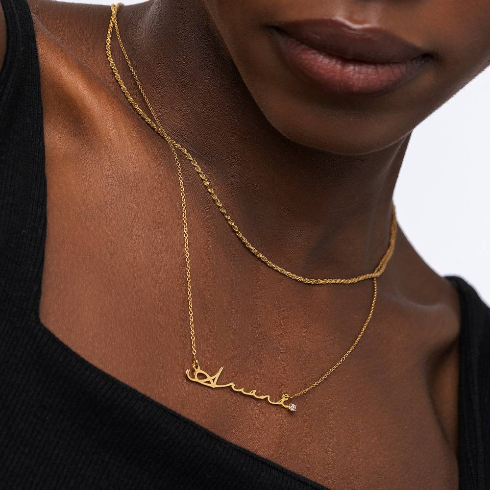 NAME NECKLACE WITH DIAMOND - G - Women Fashion Names のレビューと価格