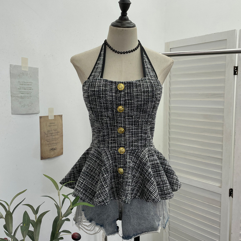 ISAROSE Tweed Halter Tops for  - Women'S Fashion Umbrella のレビューと価格