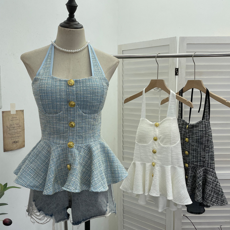 ISAROSE Tweed Halter Tops for  - Women'S Fashion Umbrella のレビューと価格