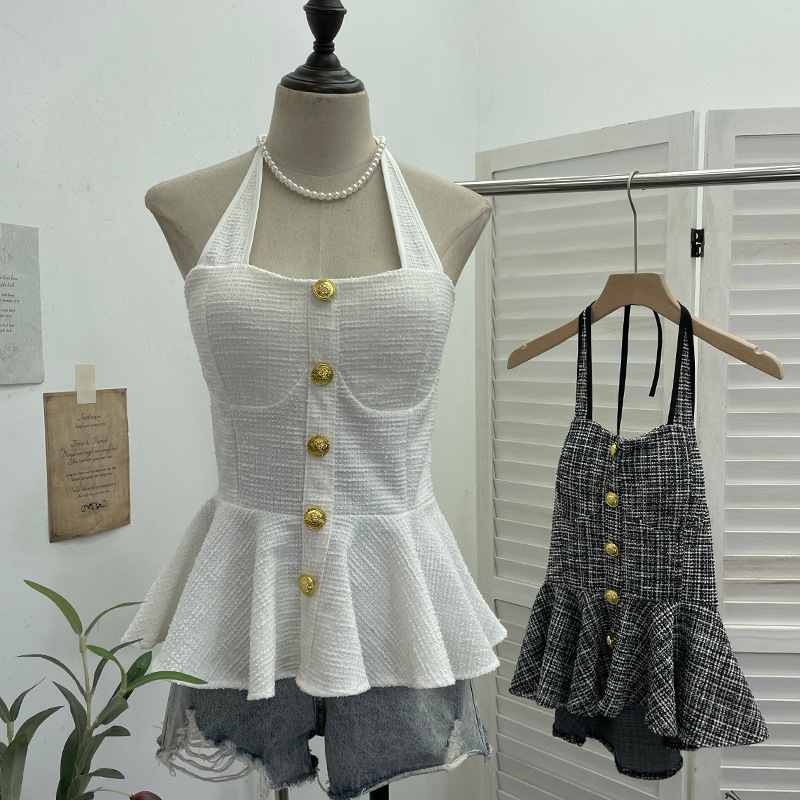 ISAROSE Tweed Halter Tops for  - Women'S Fashion Umbrella のレビューと価格
