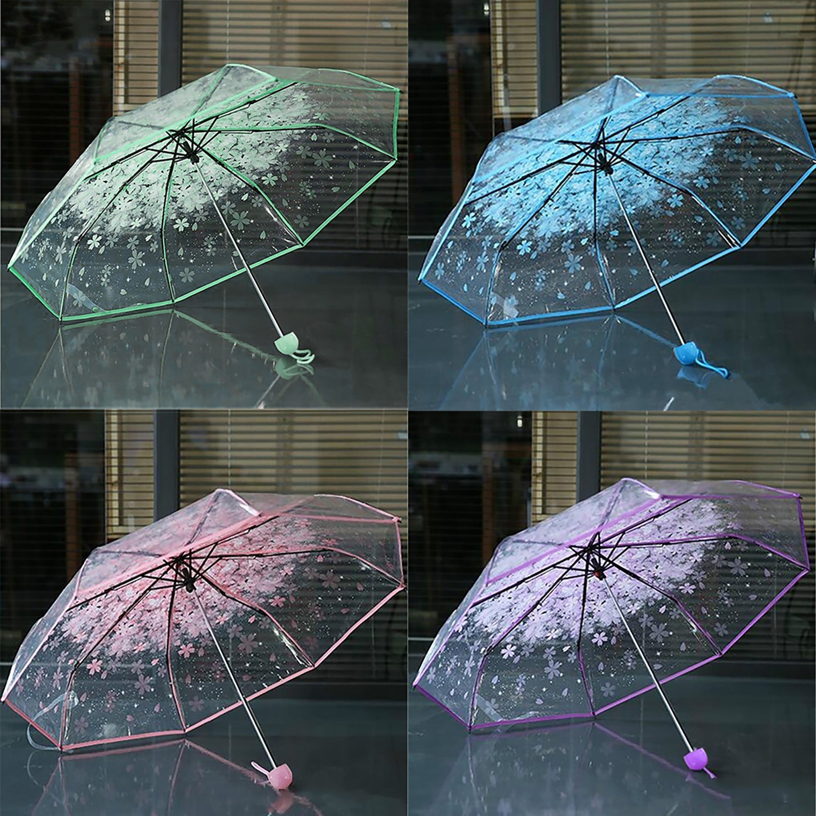 Sakura Transparent Folding Umb - Women'S Fashion Umbrella のレビューと価格