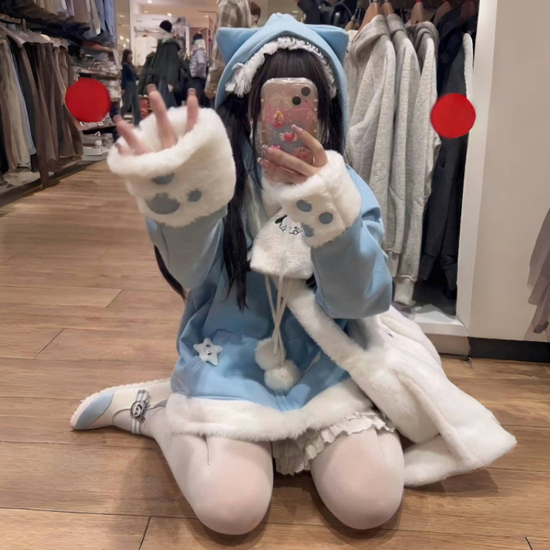 Japanese Cute Anime Embroidery - Women'S Fashion Zip Hoodie のレビューと価格