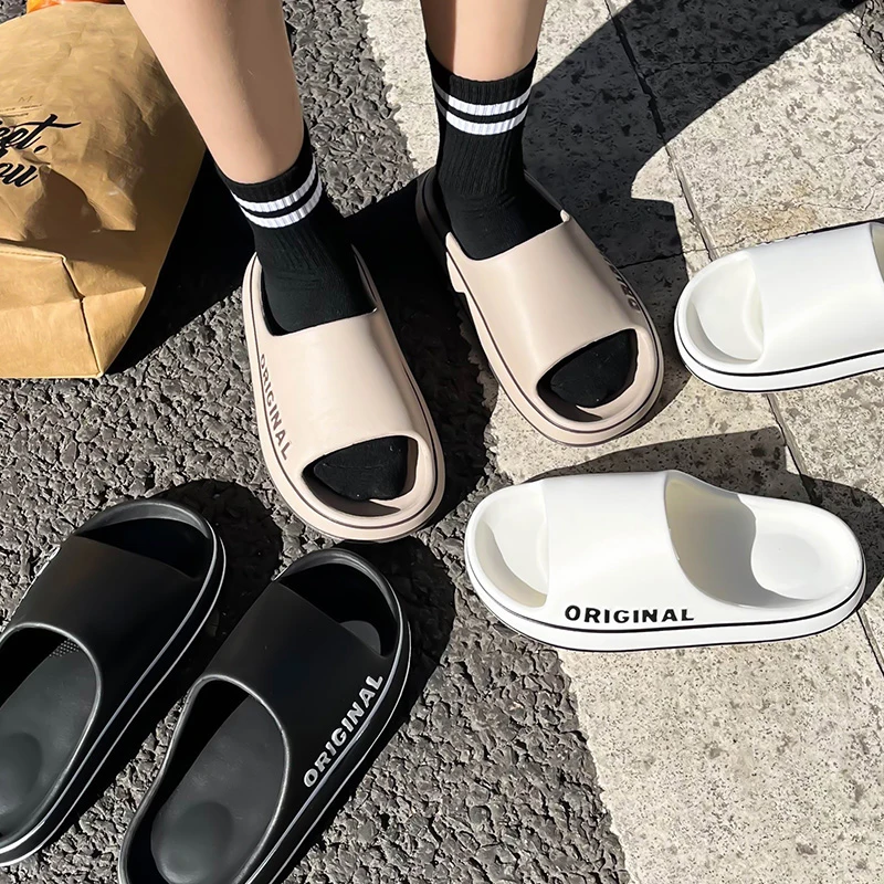 Summer Couple Slides Solid Col - Women Fashion Images のレビューと価格