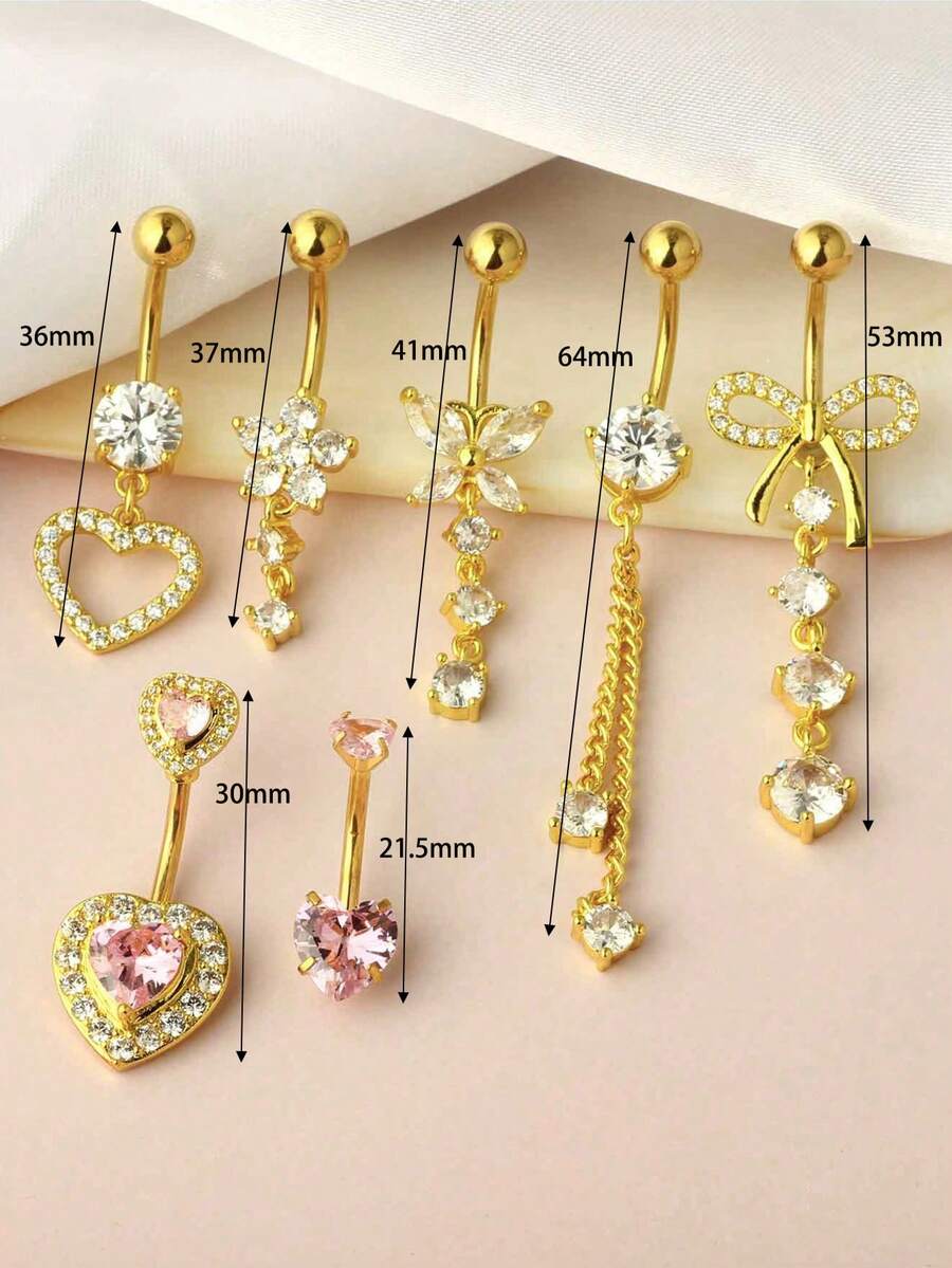 7pcs 14G Silver-Tone Crystal D - Women Fashion Rings のレビューと価格