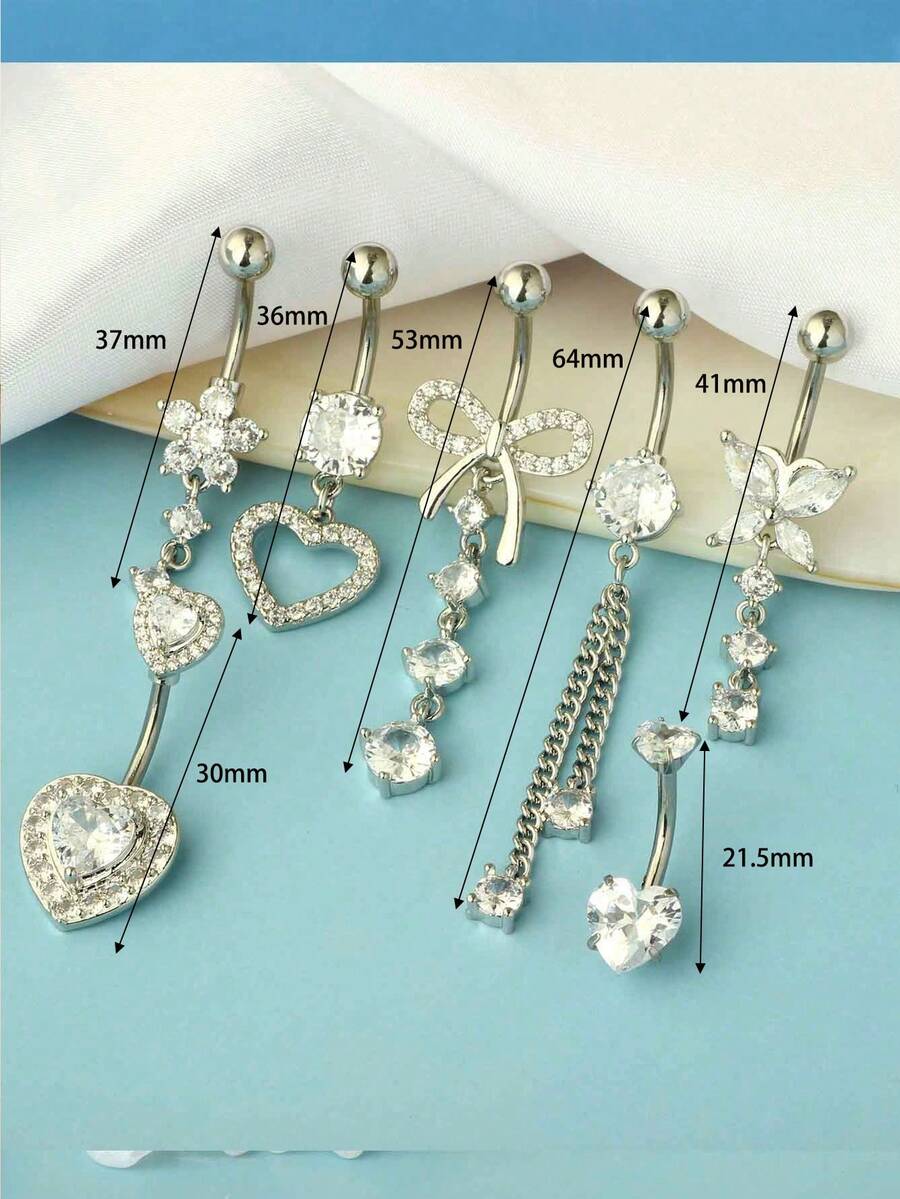 7pcs 14G Silver-Tone Crystal D - Women Fashion Rings のレビューと価格