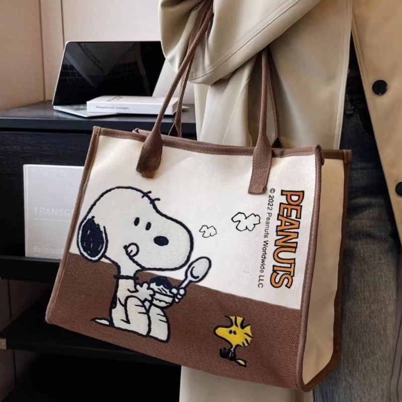 Snoopy Woodstock Cartoon Large - Canvas Tote Bag のレビューと価格