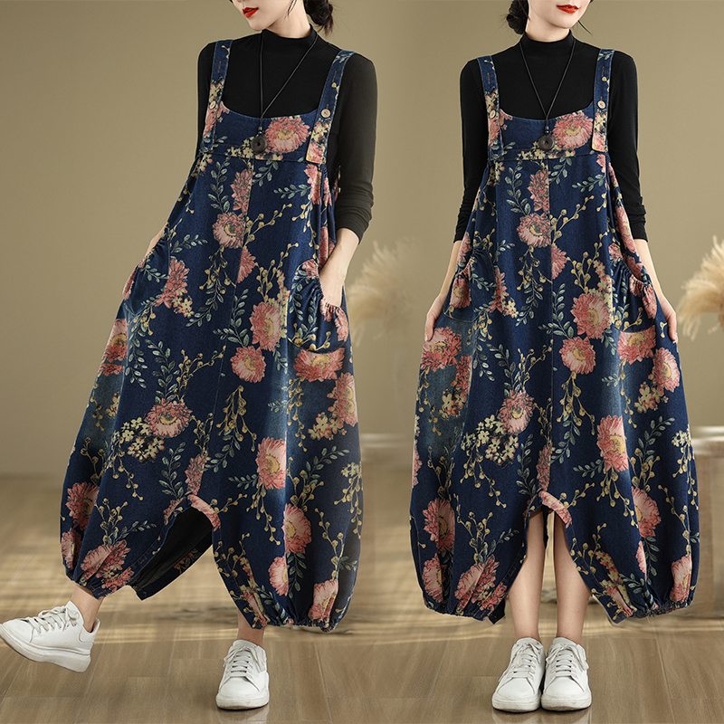 Loose Casual Denim Overalls fo - Women'S Fashion Overalls のレビューと価格