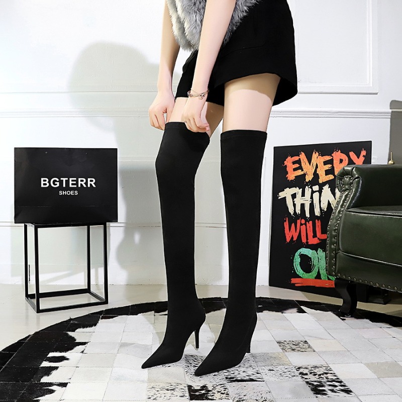 Pointed Toe Flock Sexy Over-th - Women Fashion Over 40 のレビューと価格