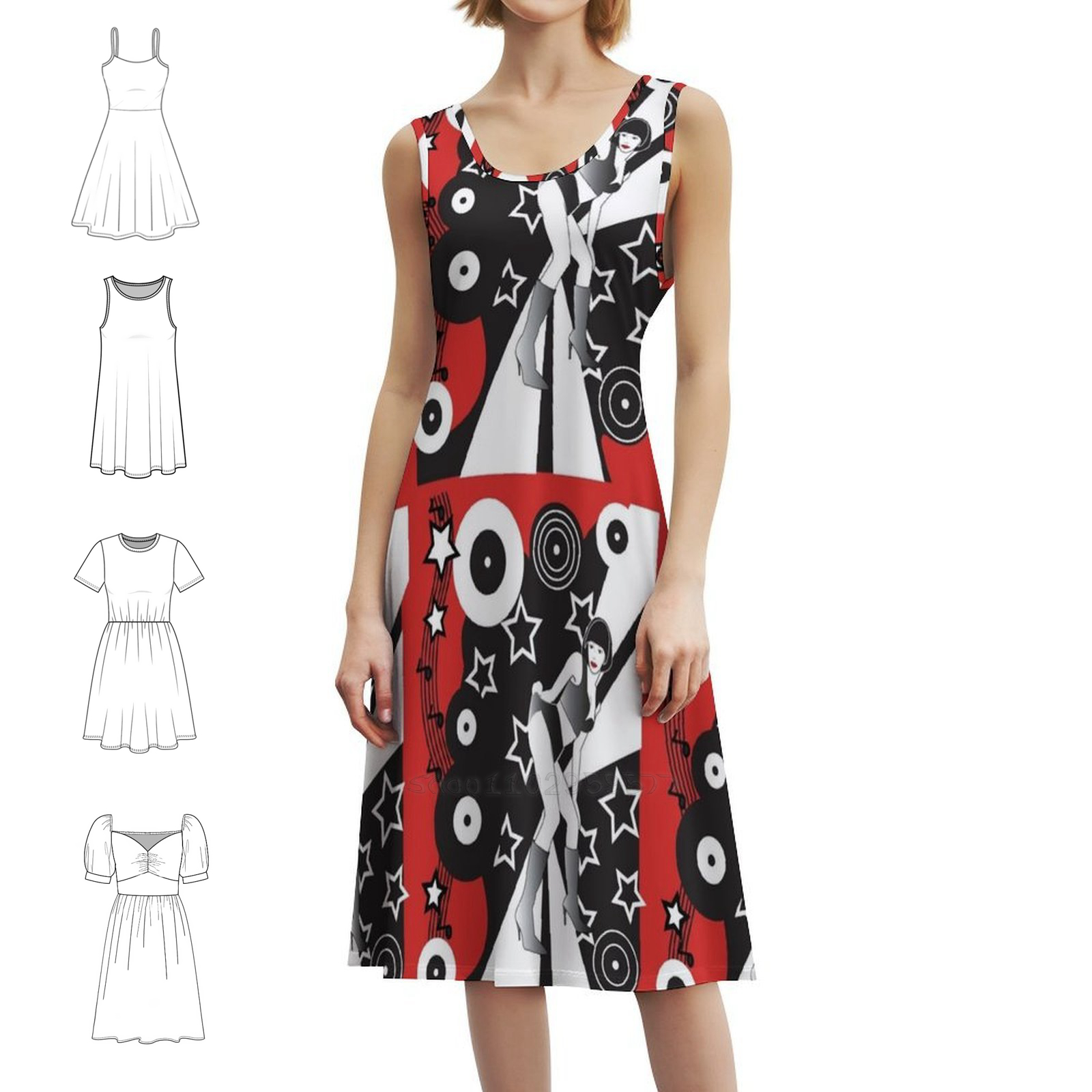 Retro Glam Discotheque Red Boh - Women Fashion Gown のレビューと価格