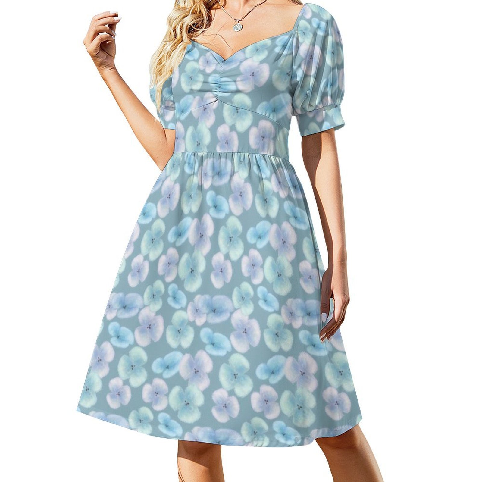Light Blue Flowers Light Boho  - Women Fashion Gown のレビューと価格