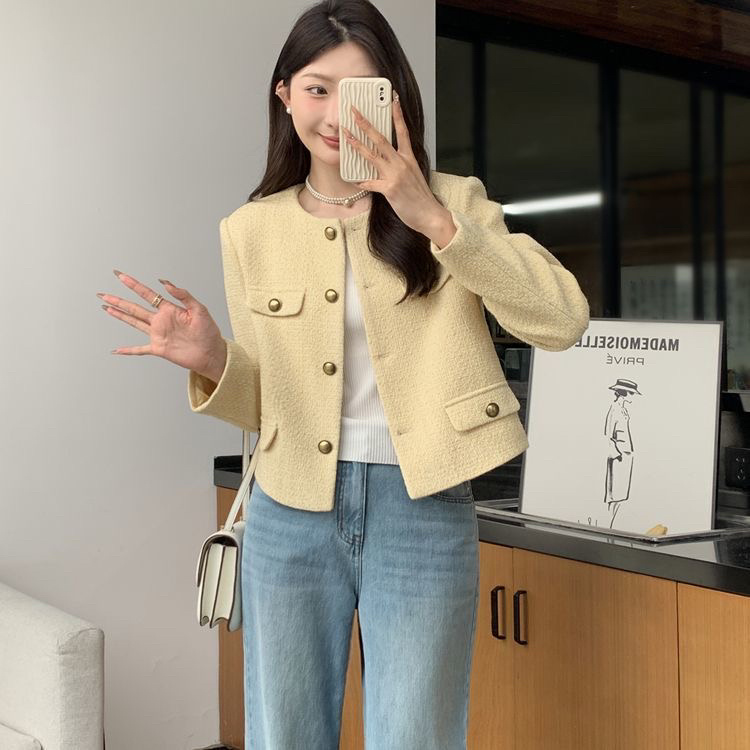 Tweed Jacket Embellished Butto - Sherpa Coat Women のレビューと価格
