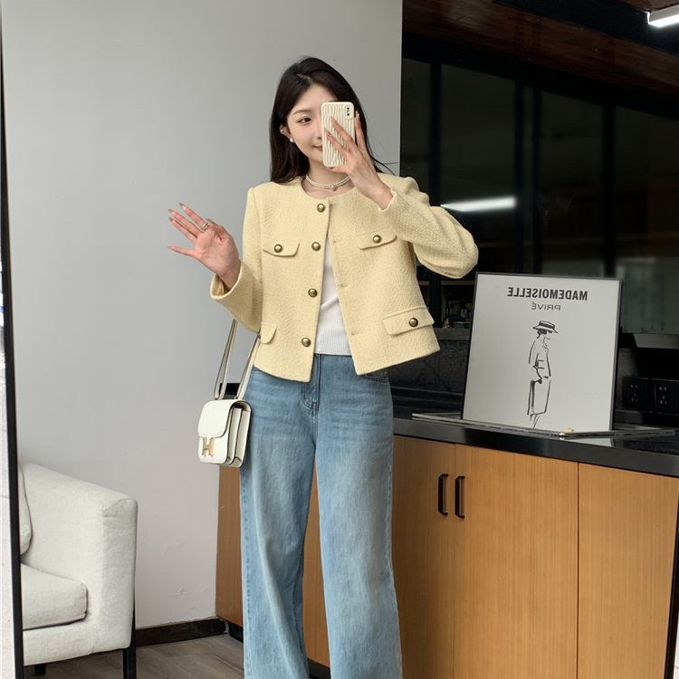 Tweed Jacket Embellished Butto - Sherpa Coat Women のレビューと価格
