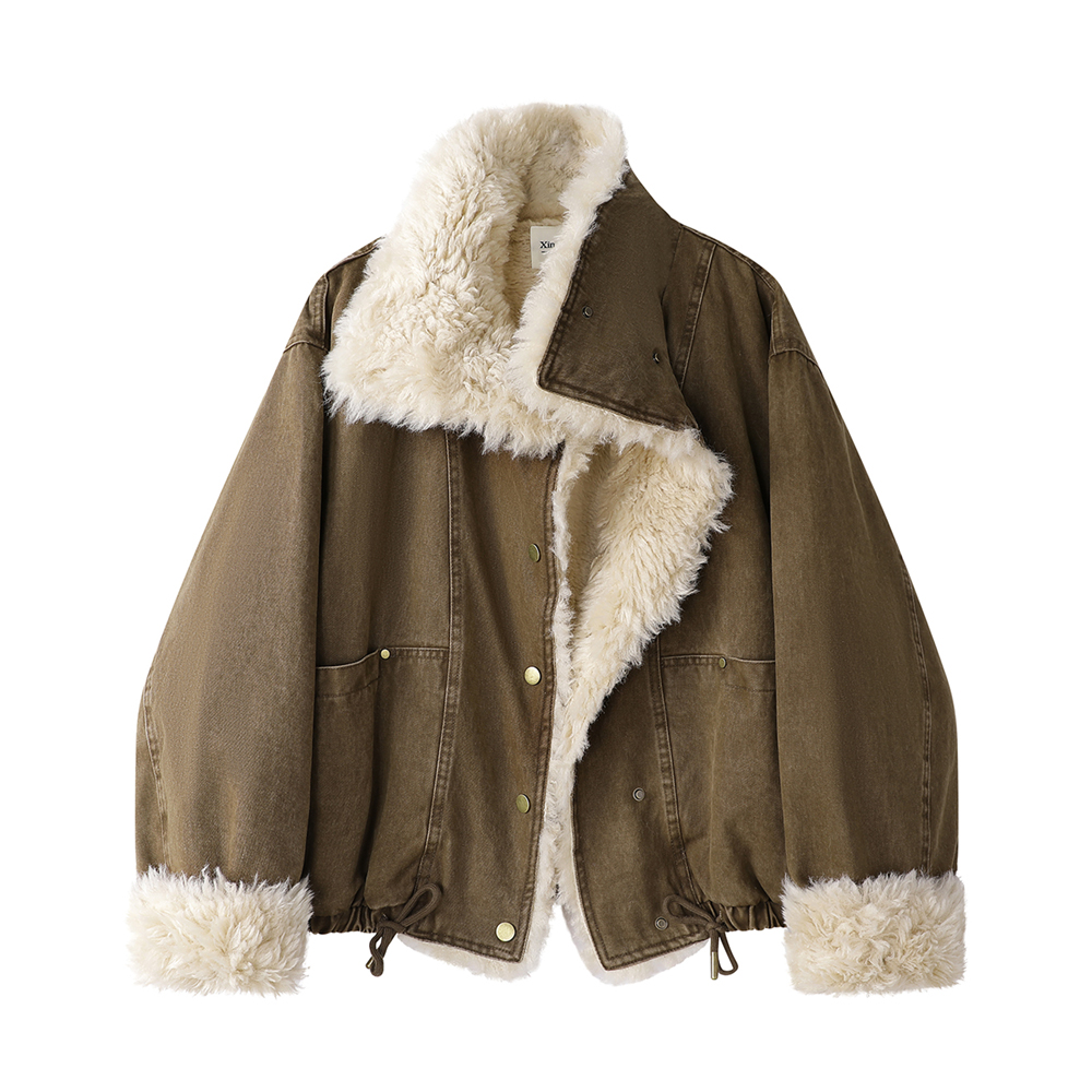 Women’s Fur Lined Denim Jacket - Sherpa Coat Women のレビューと価格