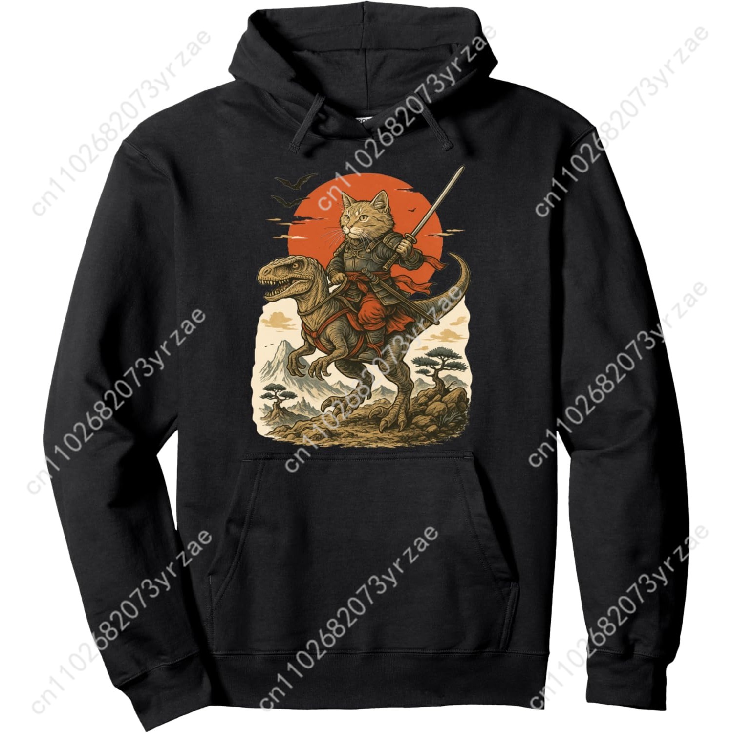 Vintage Samurai Cat Riding Rap - Women'S Fashion Sweatshirts のレビューと価格