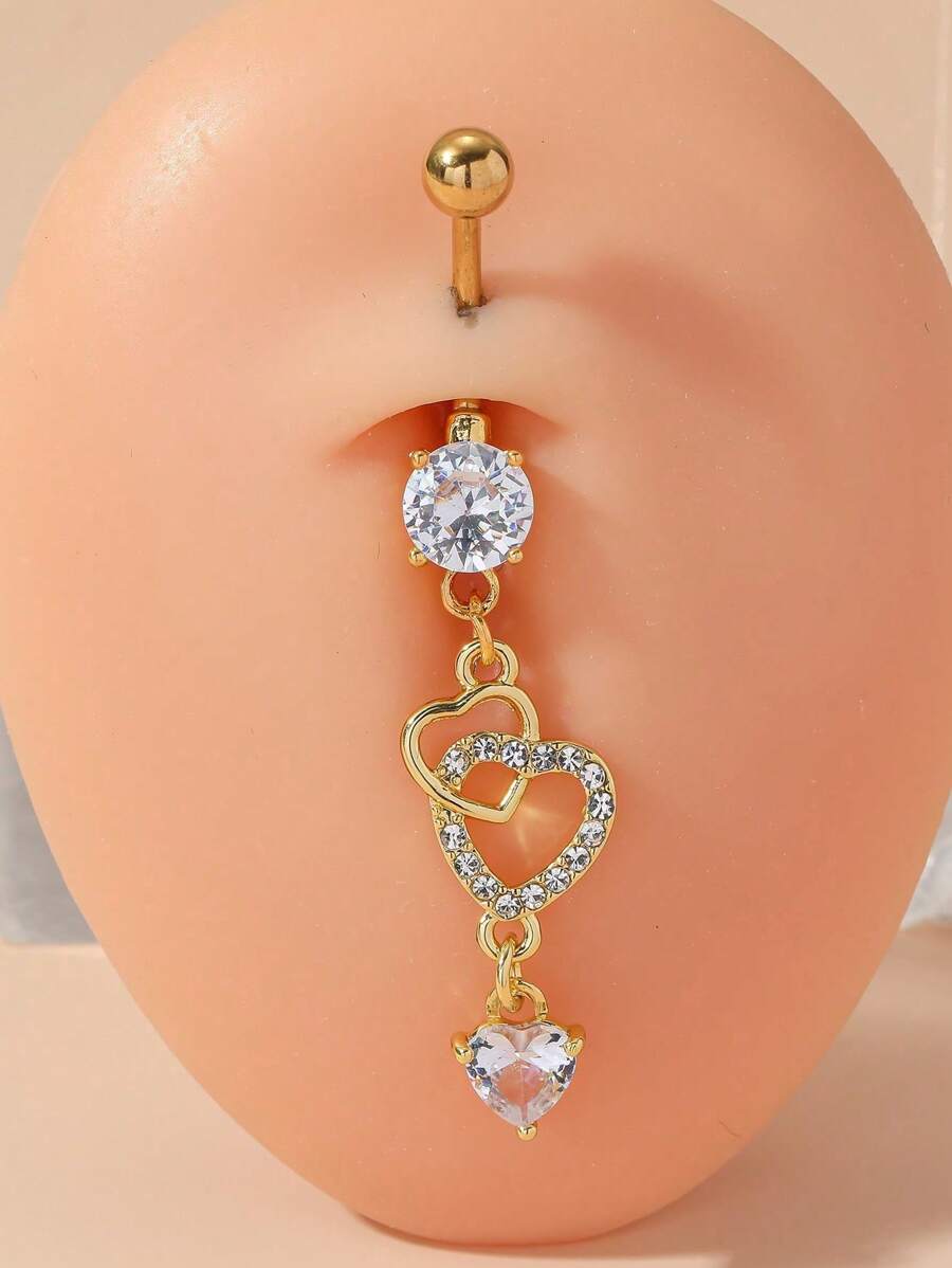 Heart-Dangling Cubic Zirconia  - Women Fashion Rings のレビューと価格