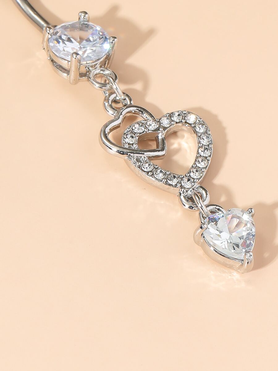 Heart-Dangling Cubic Zirconia  - Women Fashion Rings のレビューと価格