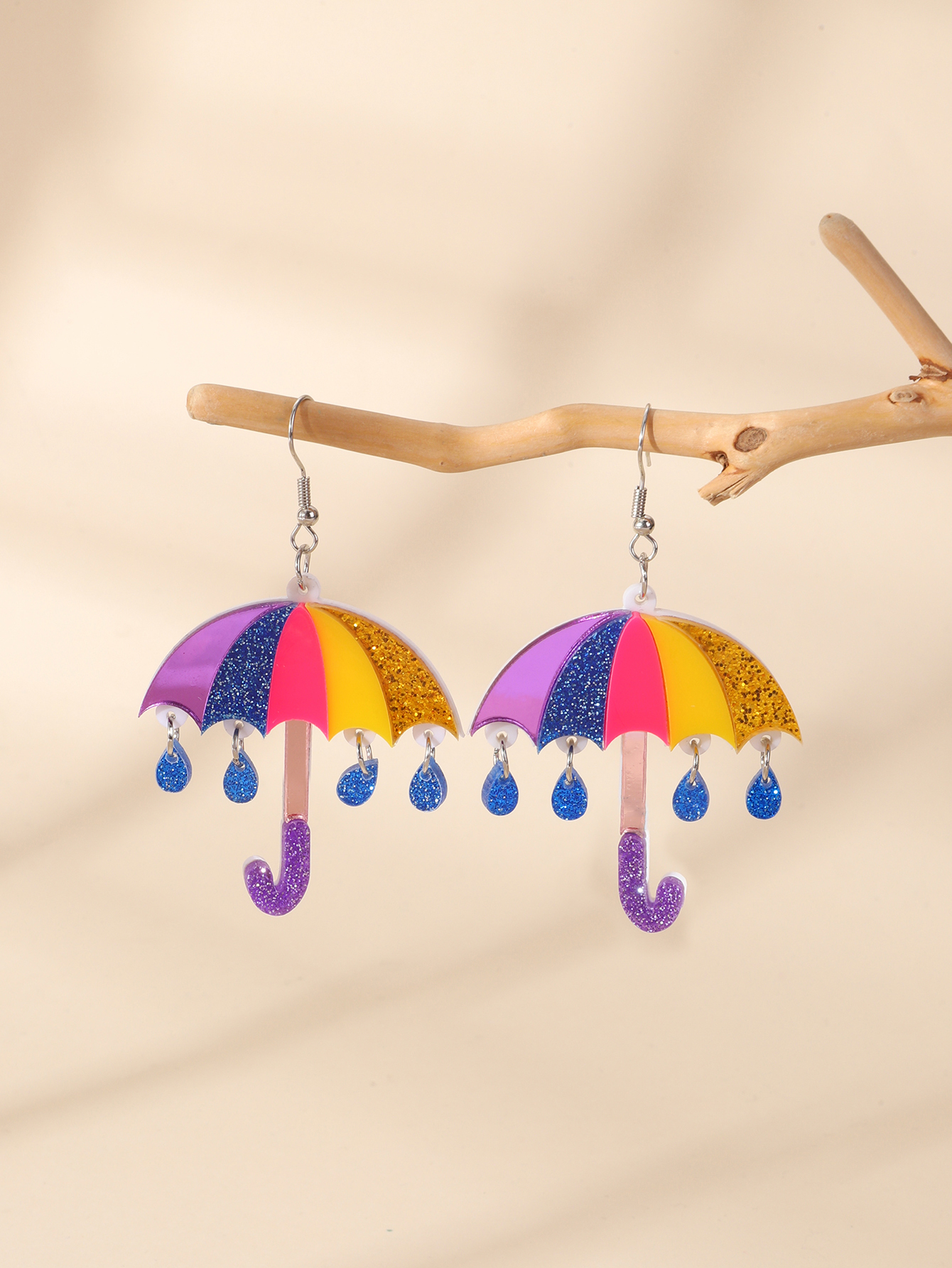 1pair Cute Acrylic Rainbow Col - Women'S Fashion Umbrella のレビューと価格