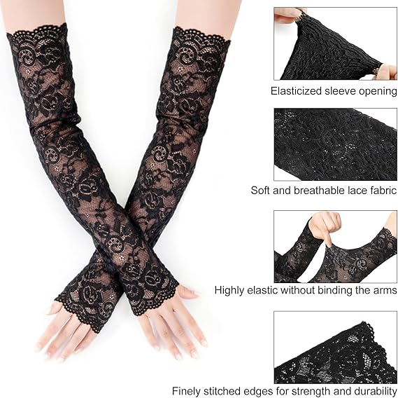 New 1Pair Sexy Lace Hollow-Out - Women'S Fashion Gloves のレビューと価格