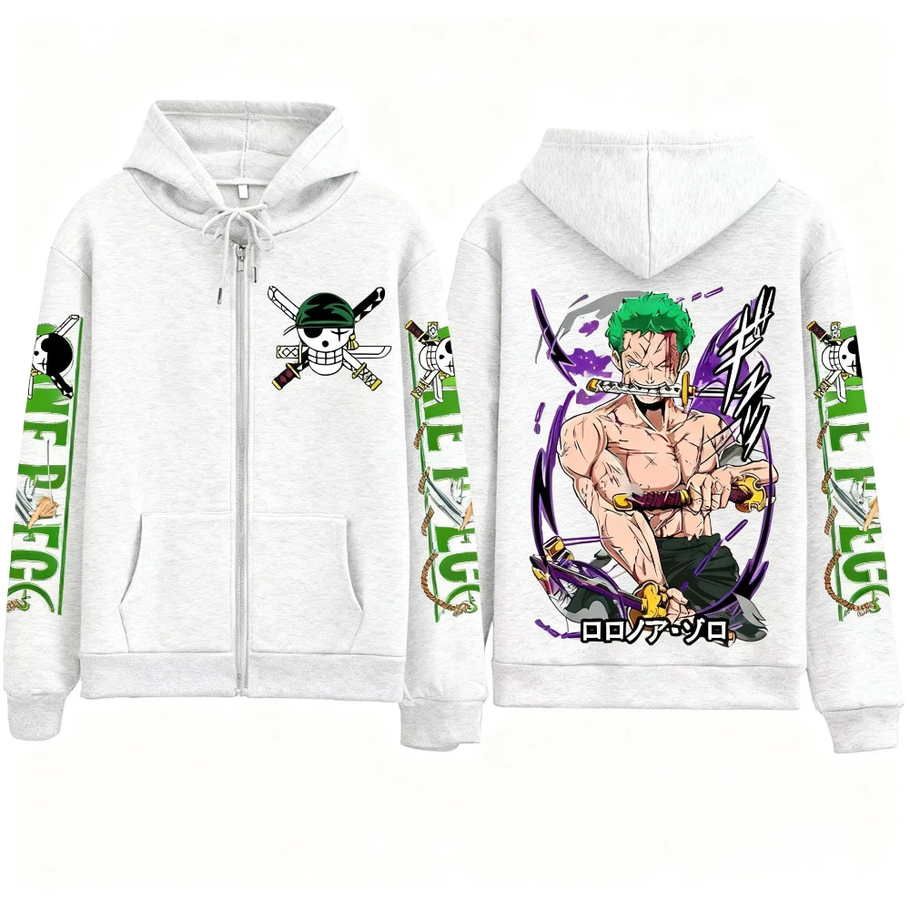 Streetwear One Piece Zoro Anim - Women'S Fashion Zip Hoodie のレビューと価格