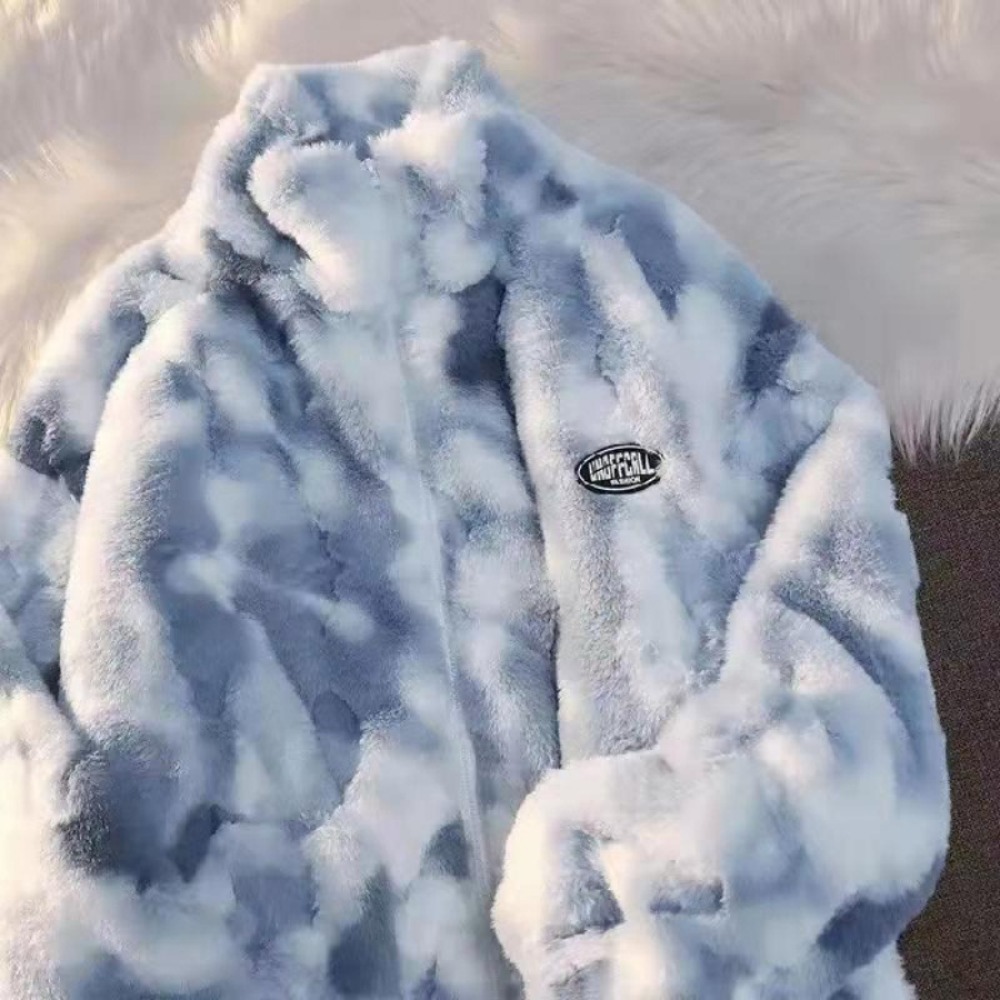 New Women's Tie Dye Lamb Fleec - Sherpa Coat Women のレビューと価格