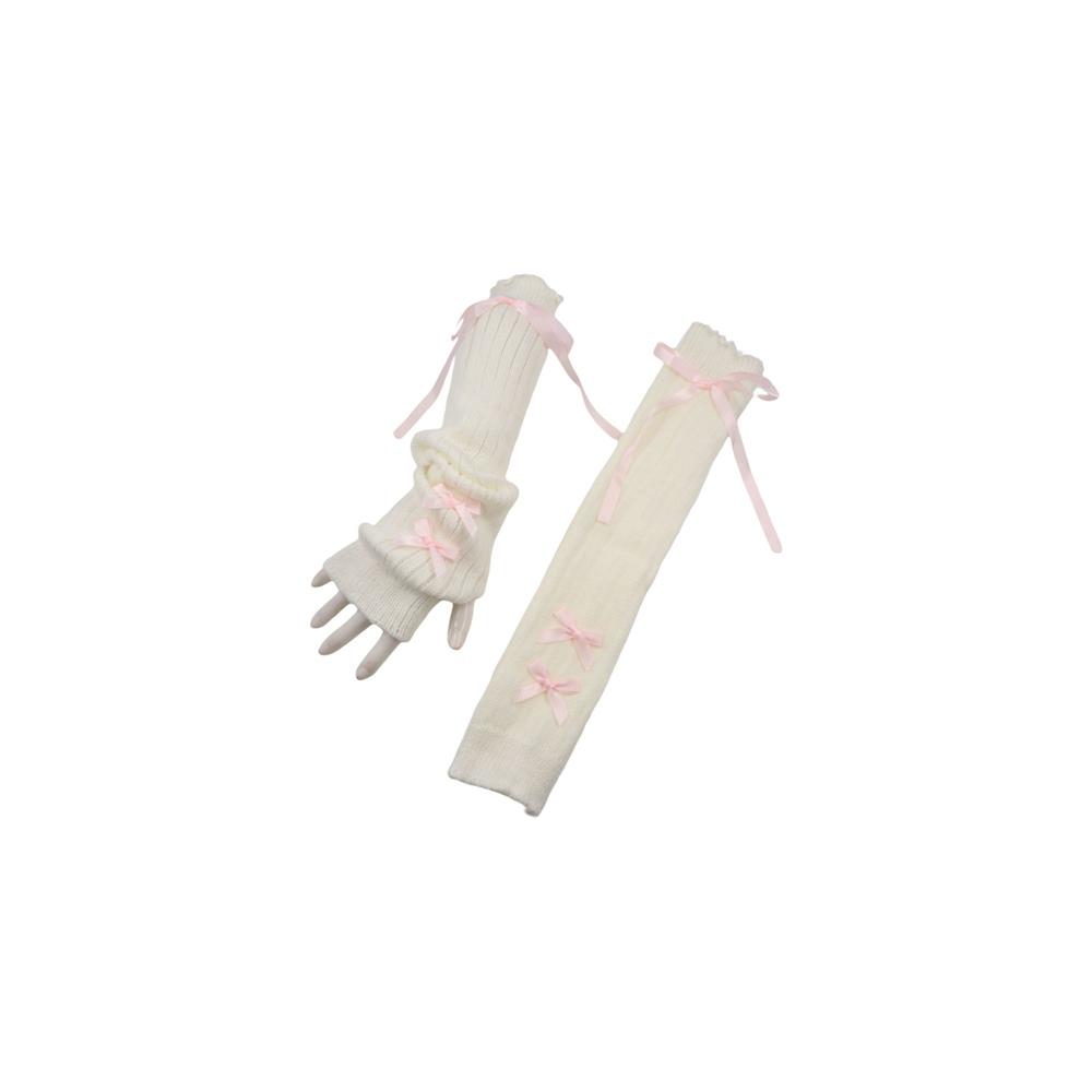 Streetwear Elastic Knitted Bow - Women'S Fashion Gloves のレビューと価格