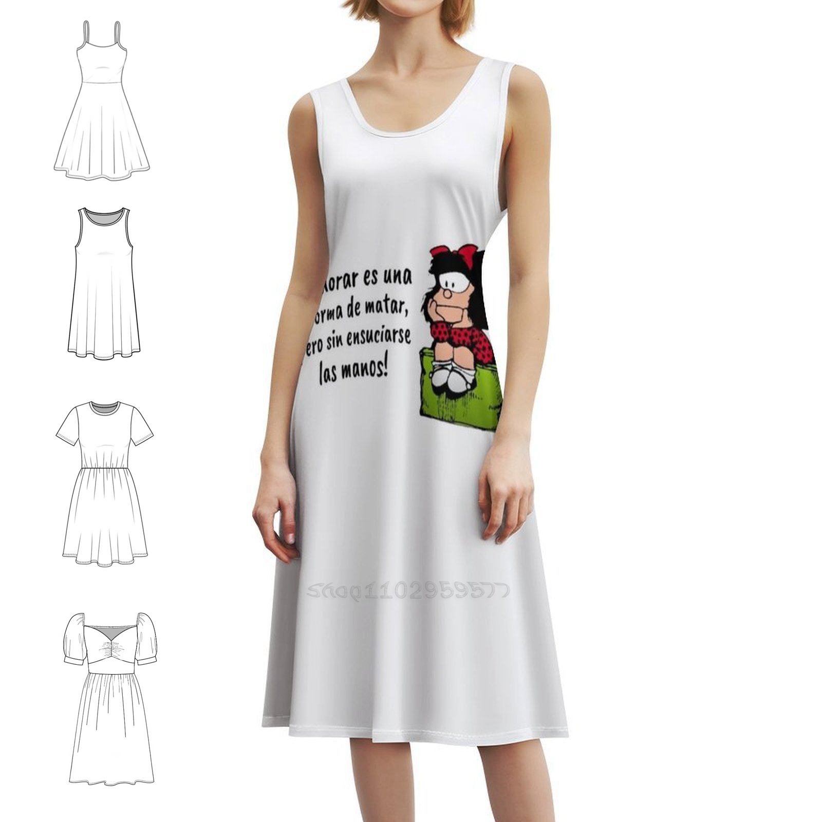 Spanish Quotes And Mafalda Com - Women Fashion Gown のレビューと価格